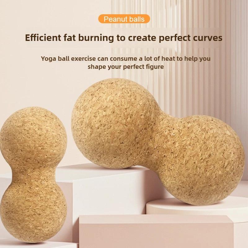 Cork Peanut Massage Ball Pilates Yoga Plantar Fasciitistherapy Ball Back muscleRelax Muscles Tension Release Therapy