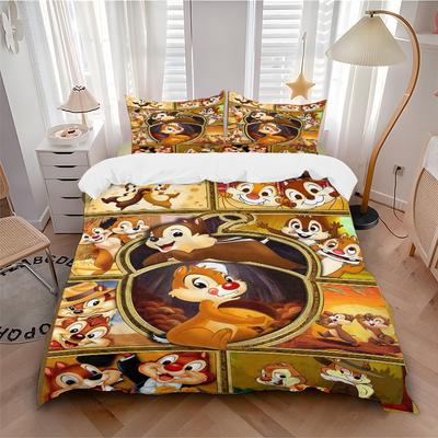 Chip Dale Adventures Print 3Pcs Bedding Setduvet Cover With 2 Bedropillowcase Home Birthday Gift