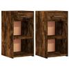 VidaXL Bedside Tables 2 Pcs Smoked Oak 35x34x65 Cm Engineered Wood, Bedside Table, Bedroom Furniture, Nightstand, 840585