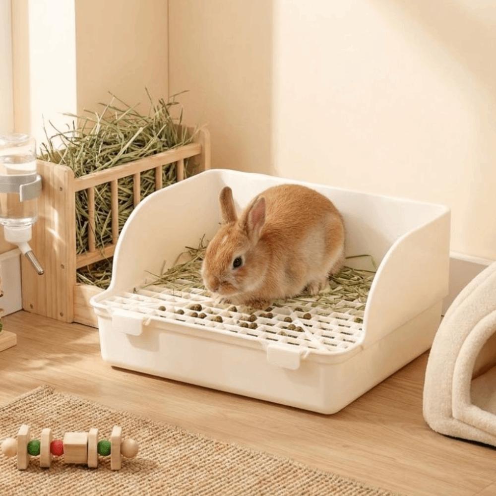 Stänksäker Kaninlåda Rektangulär Husdjurstoalettlåda Kaninträningslåda Djurtoalett