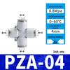 Pneumatic Nylon Air Hose Quick Connect Fittings: PU Straight, PY 5-Way, Cross 4-Way, PZA 3-Way, PE Connector with White/Blue Cap