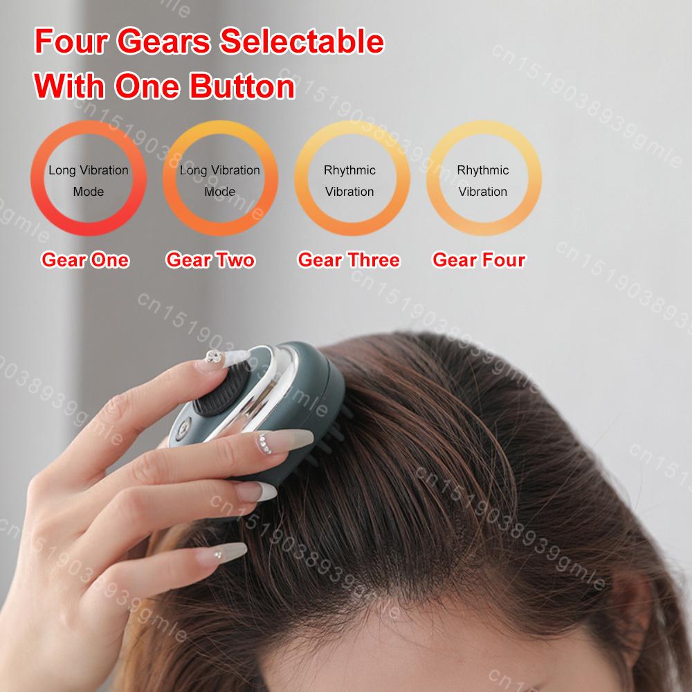 Electric Scalp Applicator Massager 4 Gears Adjustable Vibration Usb Rechargeable Hair Oil Comb Electric Scalp Massage Brush