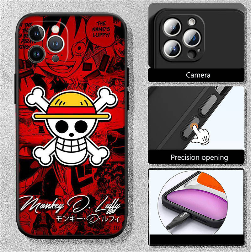 MH118 One Piece LOGO Telefoonhoesje voor iPhone 7 8 11 12 13 14 15 16 17 16E XS Pro Max XR X SE Air