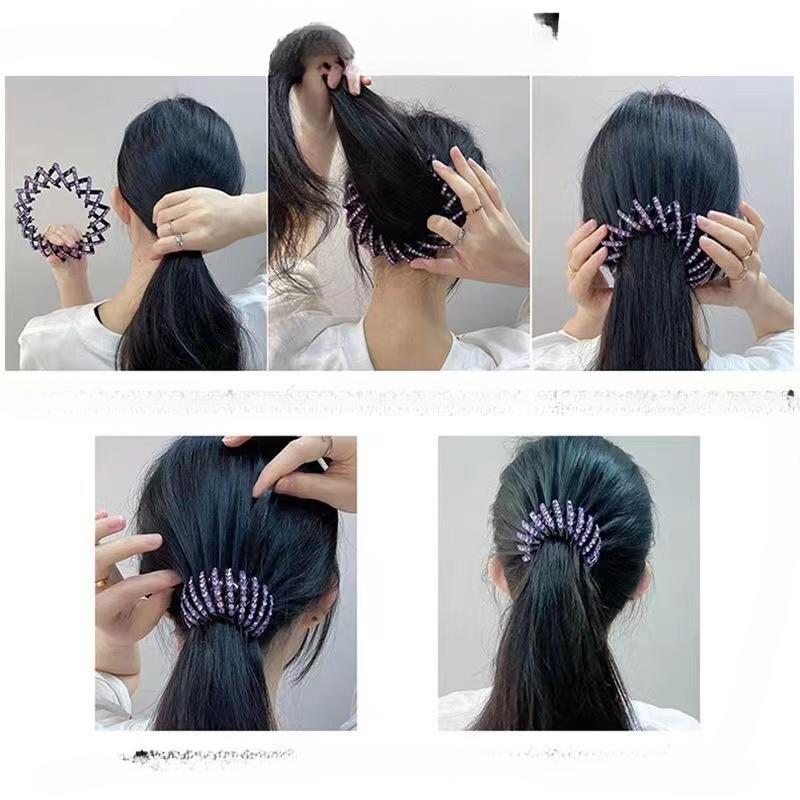 Women Nest Buckle Tail Diamond Horse Braiding Drill Hair Clip