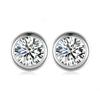 Cbtb Classic S925 Silver Round Moissanite Earrings for Women Wedding Luxury Gemstone Jewelry