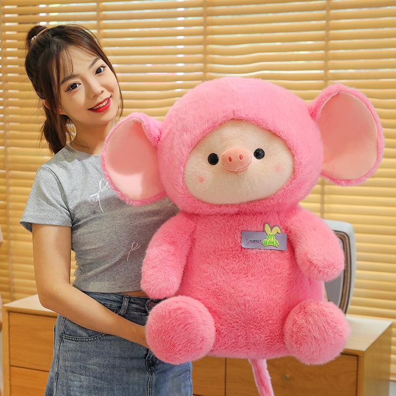 Cute Hood Pig Plush Toy Girl Birthday Gift Sleeping Pillow Claw Machine Doll Home Decoration