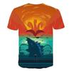 Vibrant 3d Print Godzilla King Of The Monsters Unisex Casual Short Sleeve T-shirt