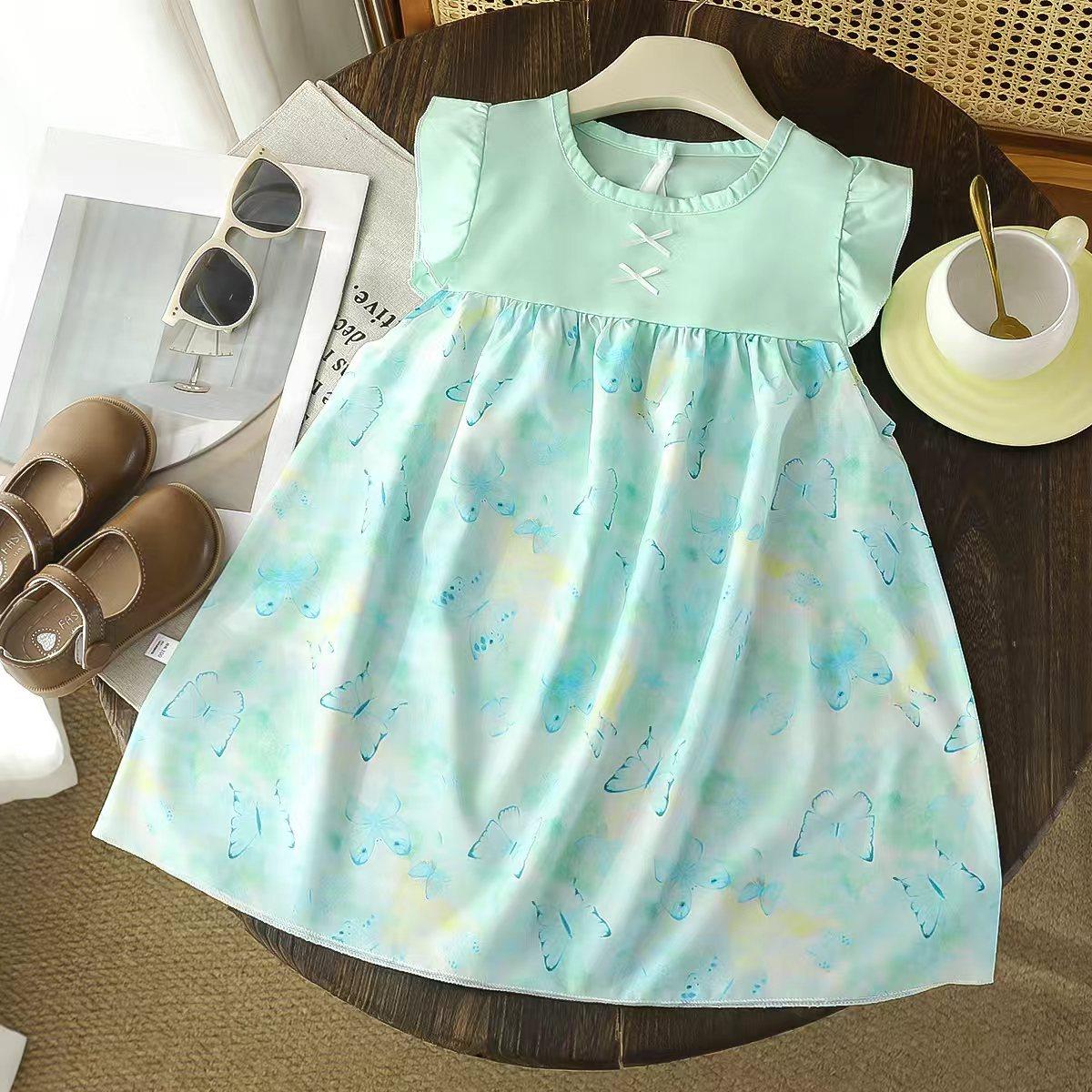 

Children s Princess Colorful Flowers Dress - Summer Girls Casual Dress 100cm