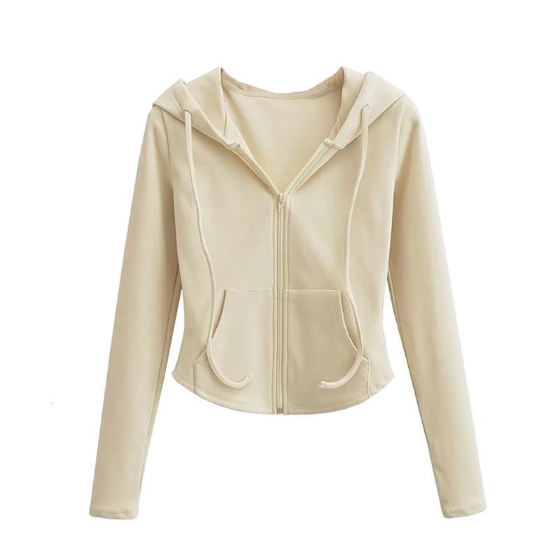 

Женская приталенная куртка с капюшоном Maillard с длинным рукавом - Модная спортивная одежда для осени/зимы S абрикосовый/кремовый