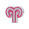 New 925 Silver Princess Pink Shining 12 Constellation Lucky Charms Beads Fit Pan Bracelets DIY Gifts Fine Jewelry