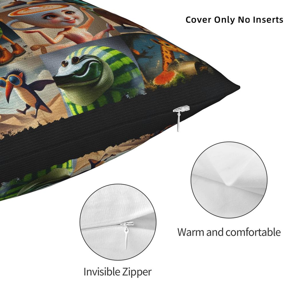Italian Brainrot Meme Pillow Case Retro Trendy Pillow Cover Soft Pillowcases For Sofa Home Decor