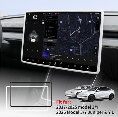 Silicone Screen Bezel Protector For Tesla Model 3 Y YL 2021-2026 Highland Juniper 360° Edge Protection Car Interior Accessories