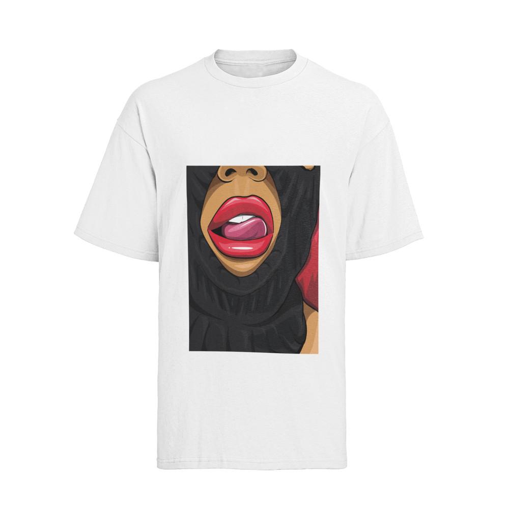 

Balaclava Sexy Lips Waifu Senpai T-Shirt Mens 100% Cotton 4XL