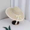New French lace bow woven straw hat women's summer seaside large-capacity straw bag