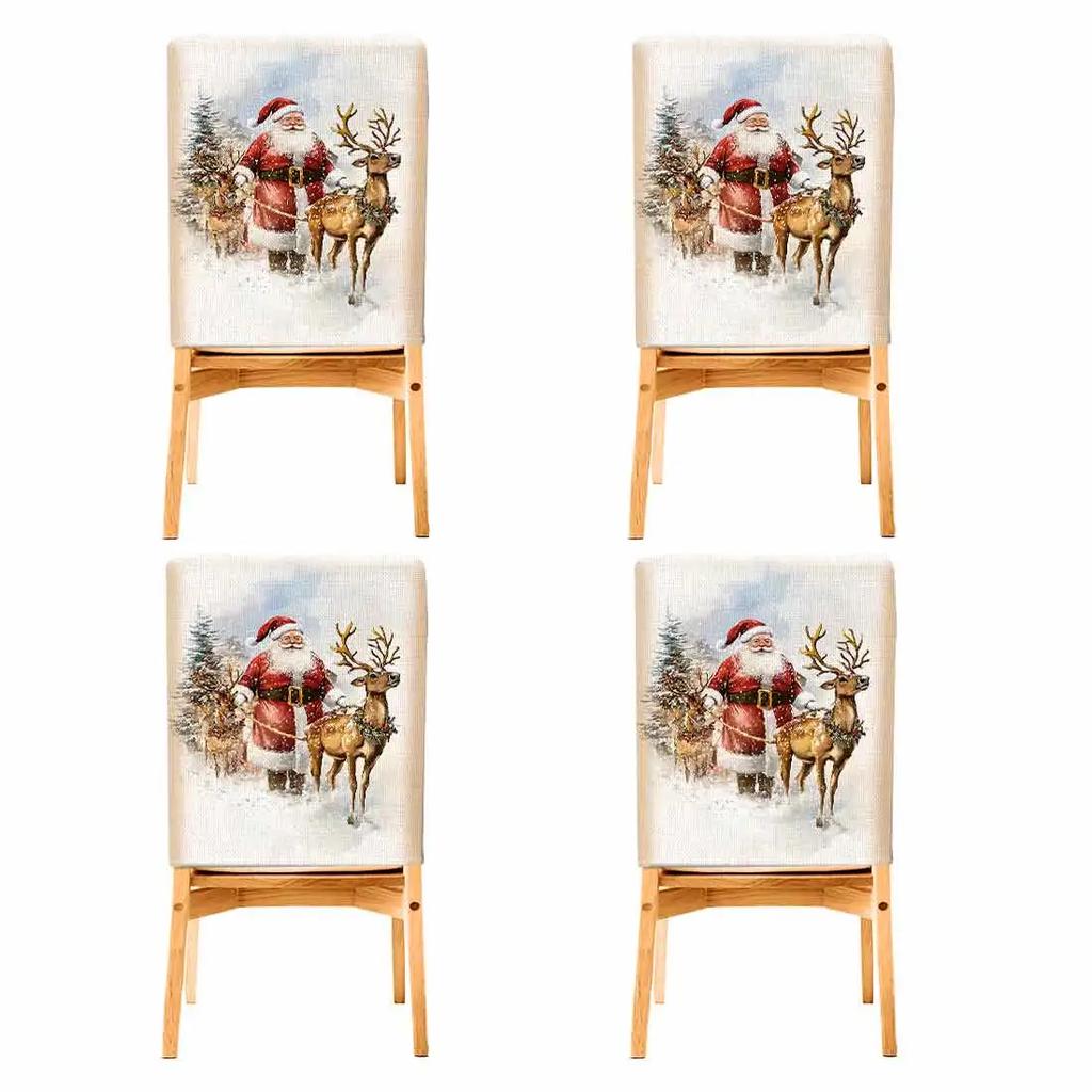 2/4/6pcs/set 45x55cm Santa Claus Reindeer Chair Cover Table Decoration Dining Seat Chair Covers Dining Room Bar Party Banquate
