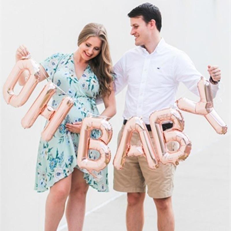 16inch  Baby Shower Foil Balloon Mommy To Be Letter Balloons Favors Infant Party Decorations