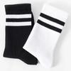 6Pairs/lot Middle Tube Mid Length Stockings Set For Men in Solid Black And White Breathable Socks