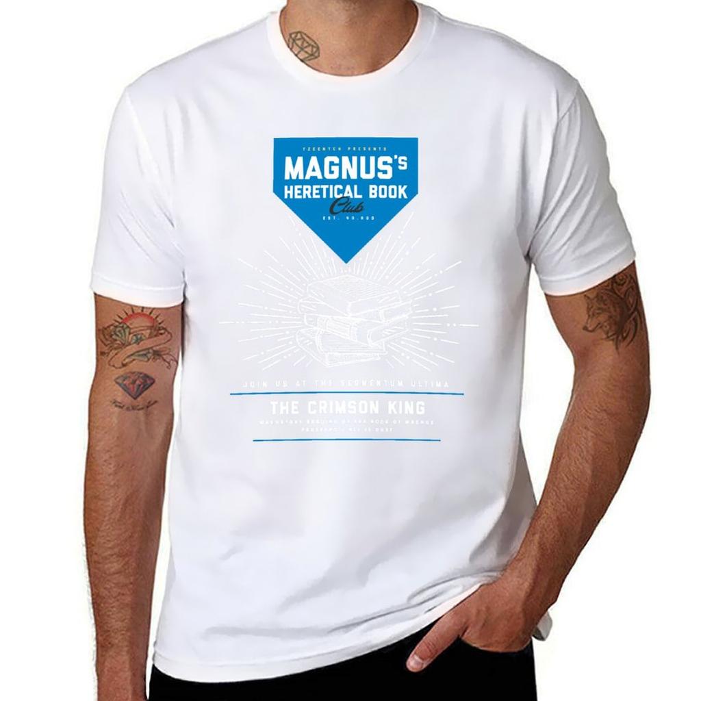 Magnuss Heretical Book Club (BlueWhite) TShirt Plus Size Street Style Tee