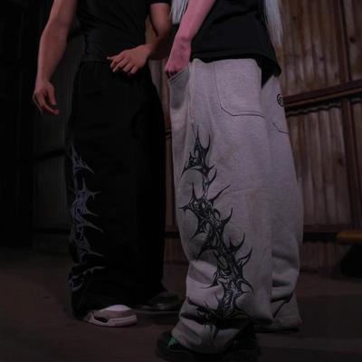European and American Y2K Printed Pattern Casual Pants for Men and Women