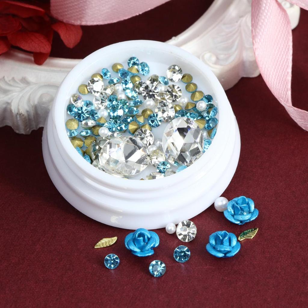 Valentinstag Sprudelwasser Diamant Scharfer Boden Diamant Rote Rose Metall Aluminium Blume Nagelzubehör DIY Anhänger Nageldekoration