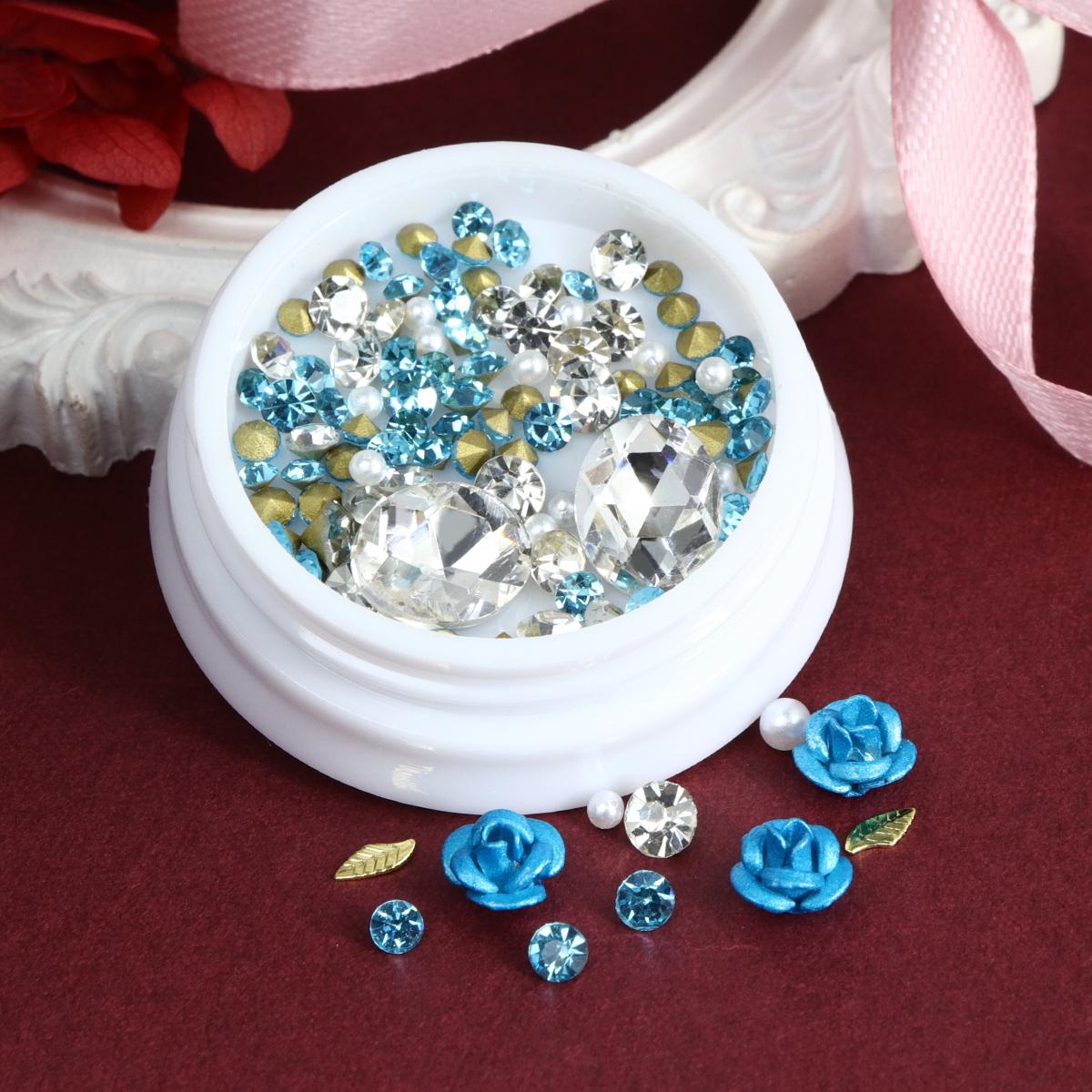 

День святого Валентина Газированная вода Алмаз Острое дно Алмаз Красная роза Металл Алюминиевый Цветок Аксессуары для ногтей Сделай сам Шарм Украшения для ногтей