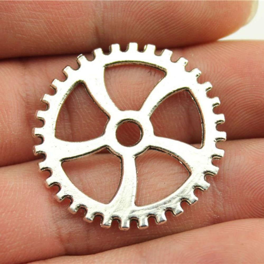5pcs Charms Gear Steampunk Antique Silver Color Big Gear Steampunk Charms Pendant Jewelry Steampunk Gear Charms