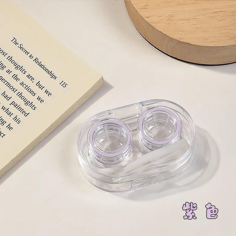 High-End Portable No-Twist Cap Contact Lens Case for Multi-Pair Storage with Double Compartments