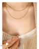 European & American Double Layer Titanium Steel Snake Chain Necklace for Women - Cold, Light Luxury, Simple, Trendy, Clavicle Chain.