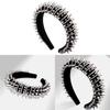 Fascia per Capelli Stile Punk con Borchie in Cristallo d'Acqua per Donna Estate 2023
