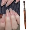 Nagelbürste, flexible weiche Nylonborsten, geschnitztes Design, Holzgriff, Manikürewerkzeug, multifunktionaler quadratischer Rundkopf, Phototherapie-Gel-Malpinsel