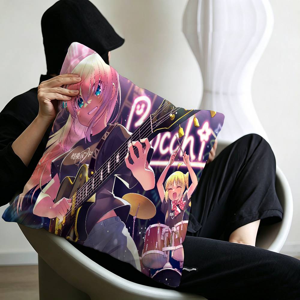 Anime BOCCHI THE ROCK Pillow Cushion Cover Pillowcase Living Room Sofa Home Decor Customized