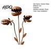 Flower Pot Stake Carnivorous Plant Garden Stake Metal Venus Flytrap Sculpture Rusty