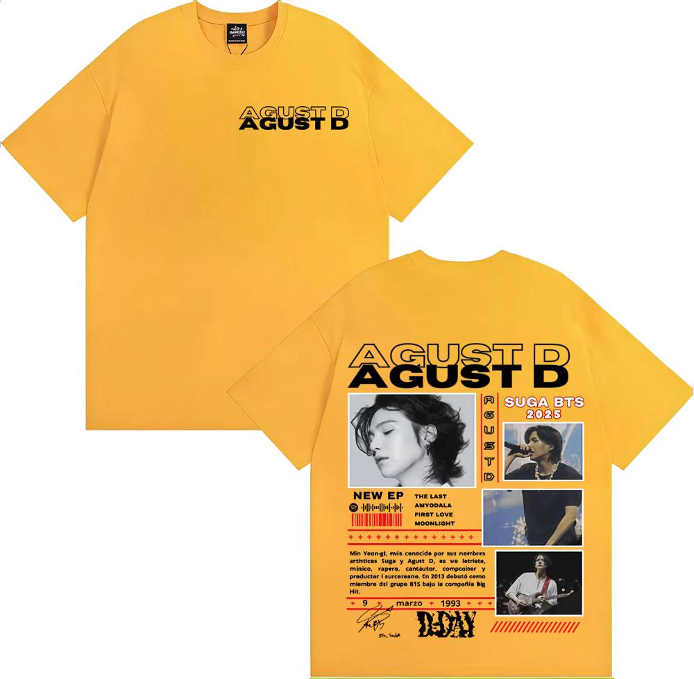 Sänger Agust D Musikalbum Tour 2025 Grafik T-Shirts Unisex Damen Kpop Mode Vintage Popmusik T-Shirt Übergroß Lässige T-Shirts