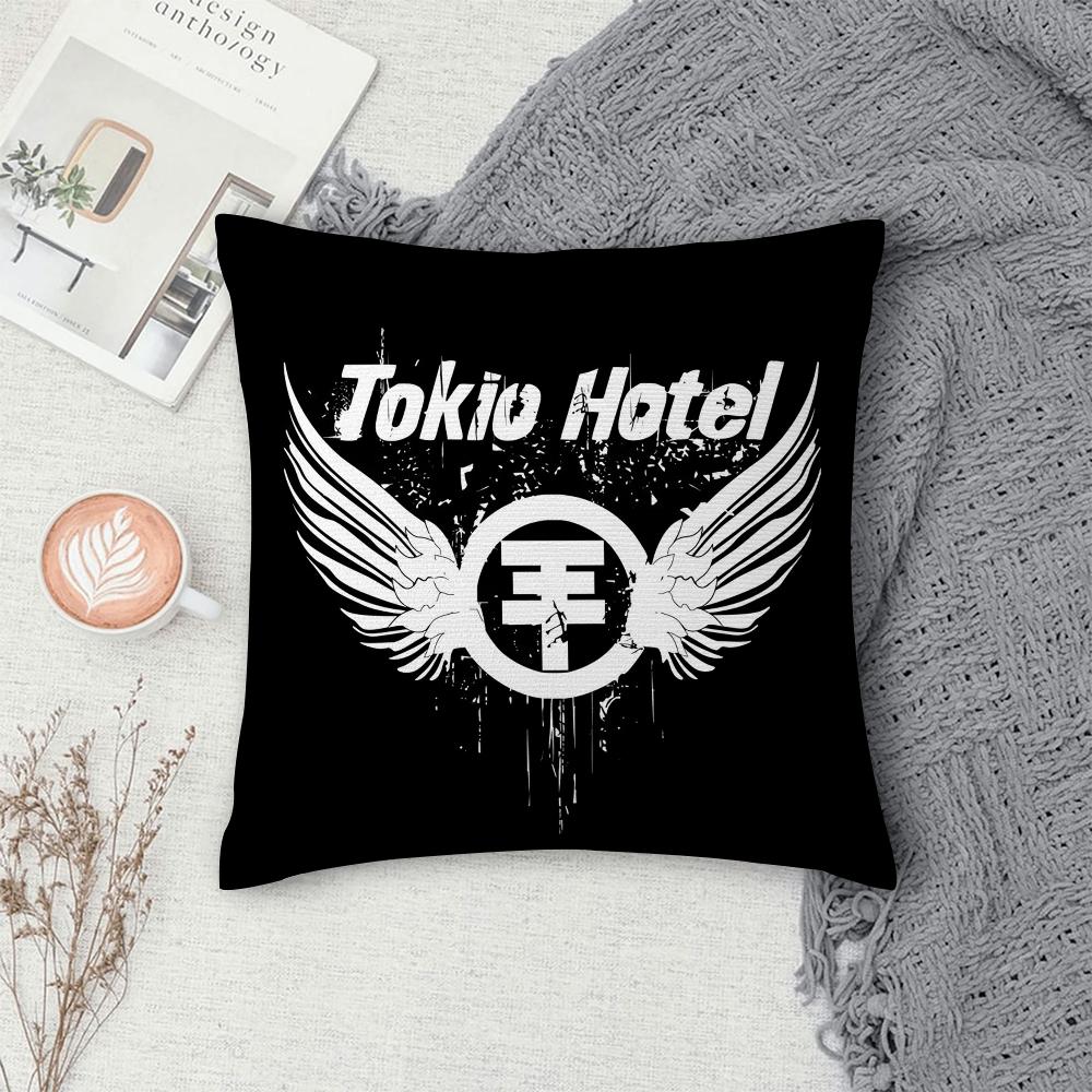 T-Tokio H-Hotel Band Pillow Case Sofa Decorative Home Double-sided Print Plush Square Throw Pillow Covers Cushion Decor Cover