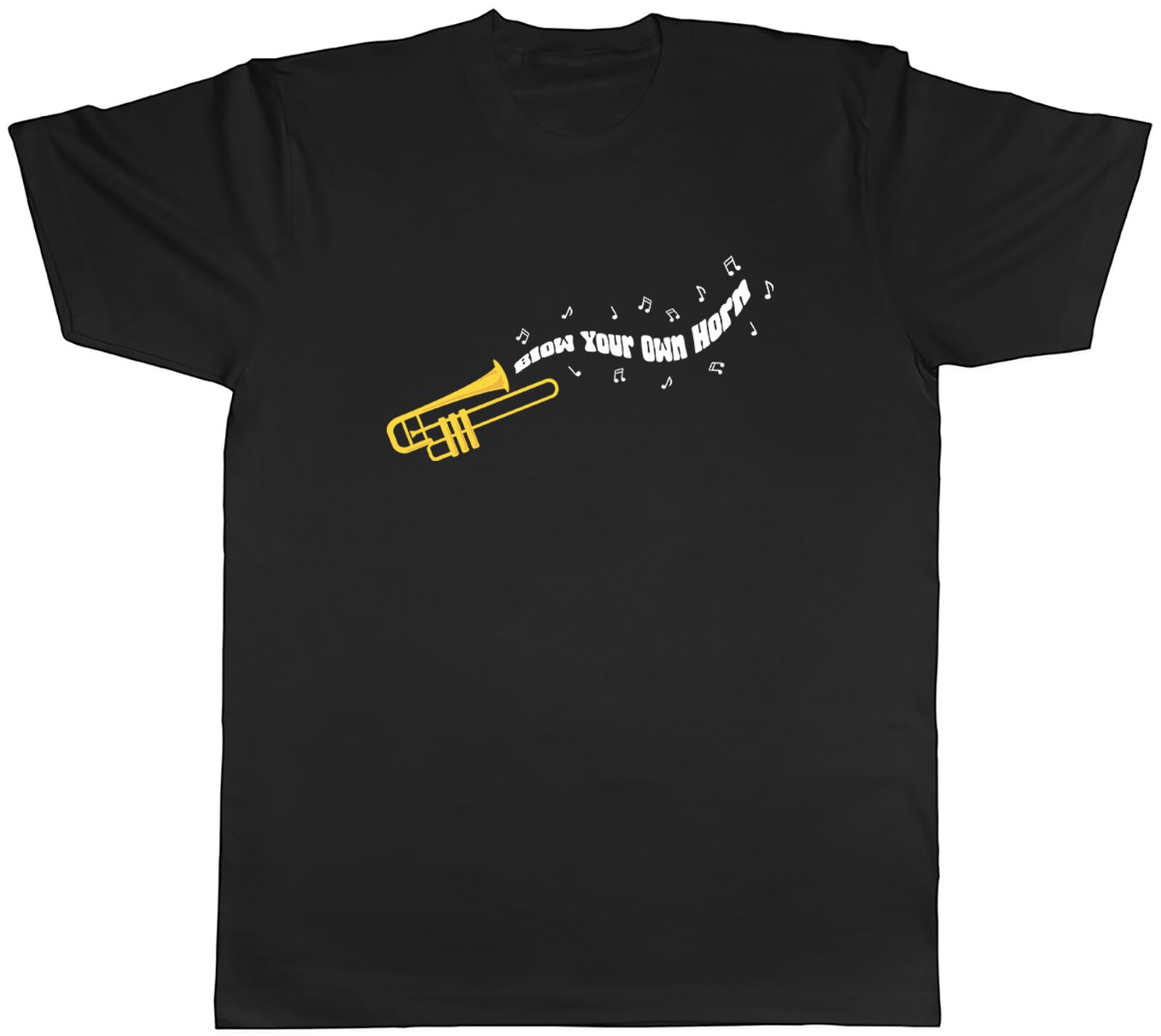 Funny Trombone Mens T-Shirt Blow Your Own Horn Tee Gift XXXXL
