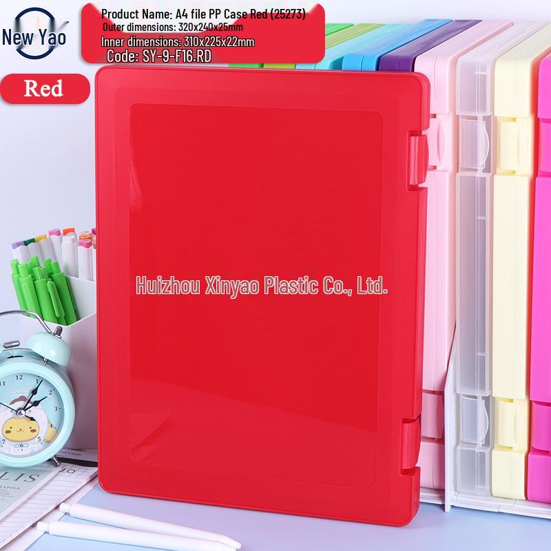Large Capacity A4 File Box with Pen Slot & Clipboard for A5 Paper Storage