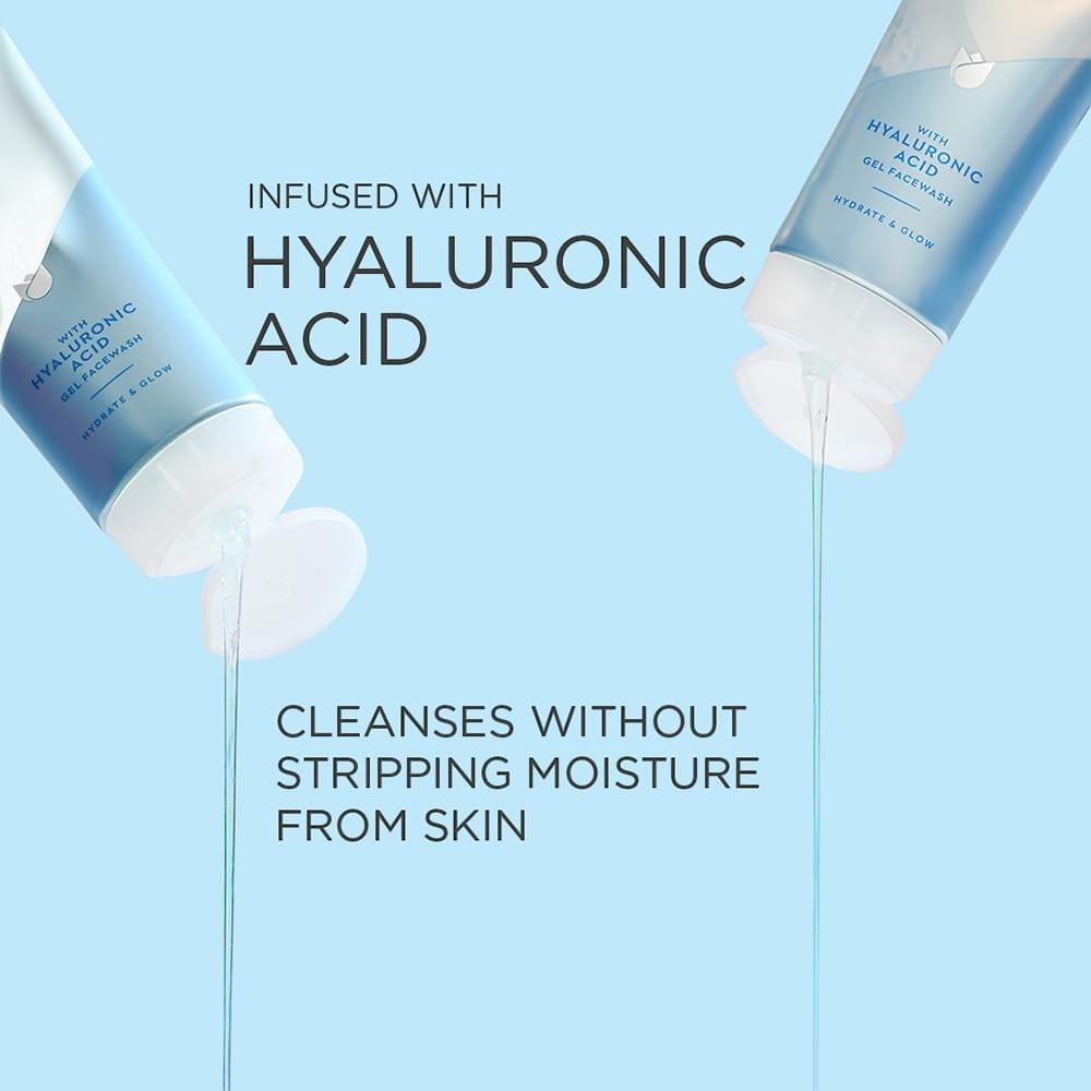 Pond's Hydra Light Hydrating Gel Face Wash With Hyaluronic Acid For Glowing Skin 100g Gentle Daily Cleanser For All Skin Types