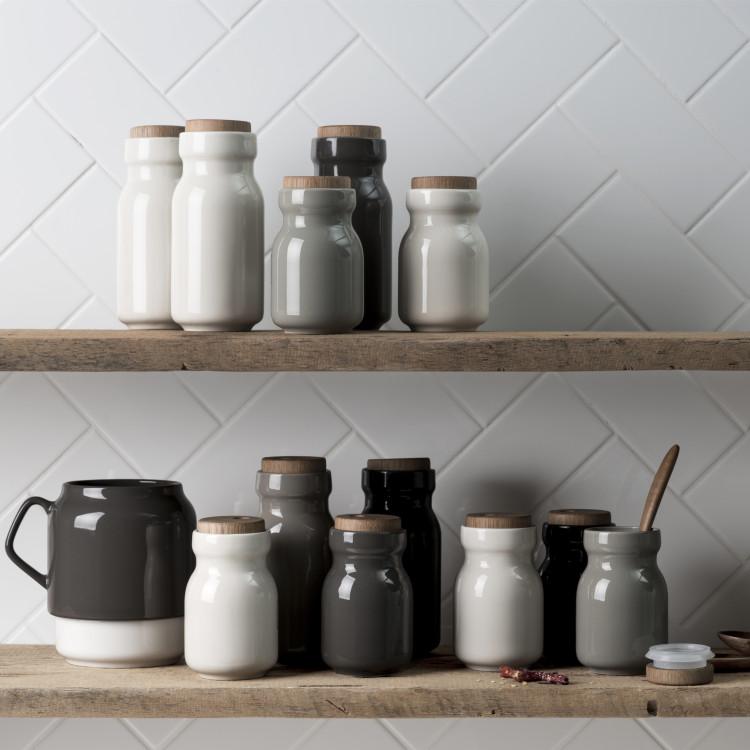 Condiment Container Tackaon Ceramic Seasoning Bottle with Sealed Label Sticker Included