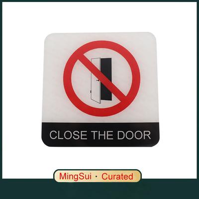 Acrylic Creative Signage CLOSE THE DOOR Sign Wall Label Sticker Warning Badge for Offices Conference Rooms Warehouses Machine Rooms Laboratories