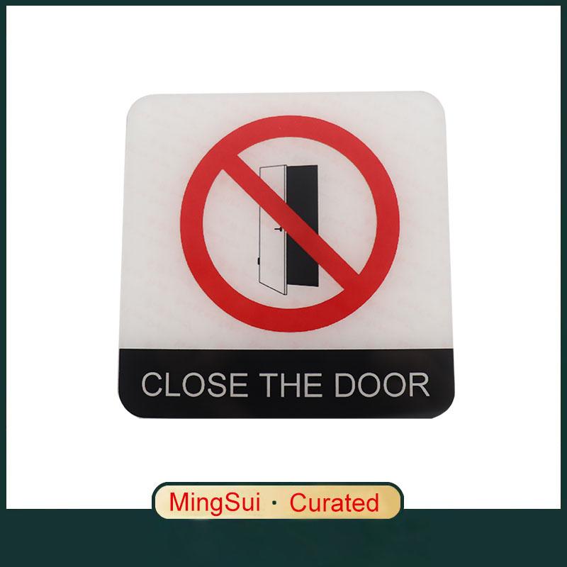 Acrylic Creative Signage CLOSE THE DOOR Sign Wall Label Sticker Warning Badge for Offices Conference Rooms Warehouses Machine Rooms Laboratories