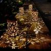 1PC Solar Dragonfly Lantern Metal Outdoor Hanging Light Waterproof Warm White LED Lamp for Garden Patio Yard Path Decor