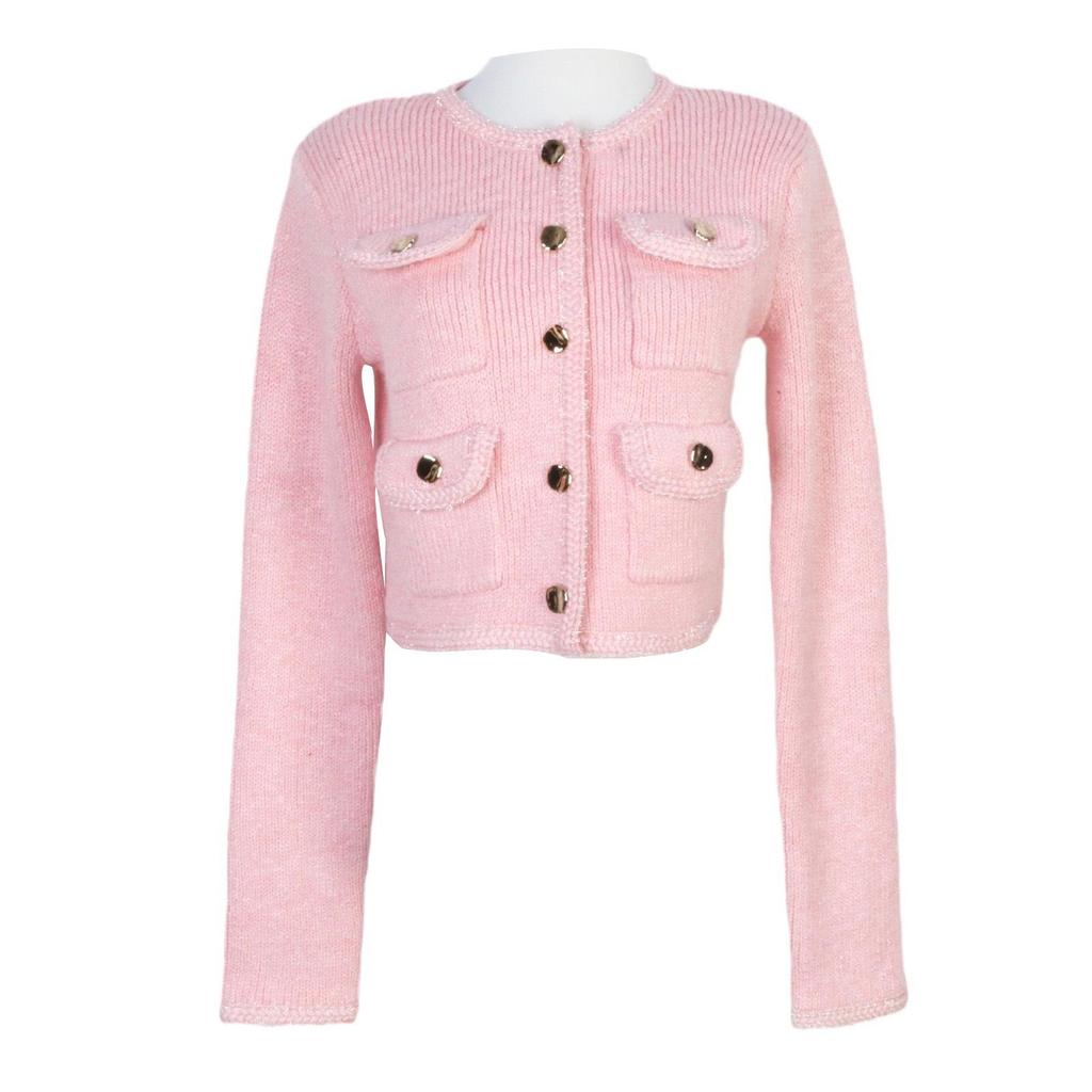 2024 French Autumn/Winter Sweet Style Knitted Cardigan & A-line Midi Skirt Set for Women