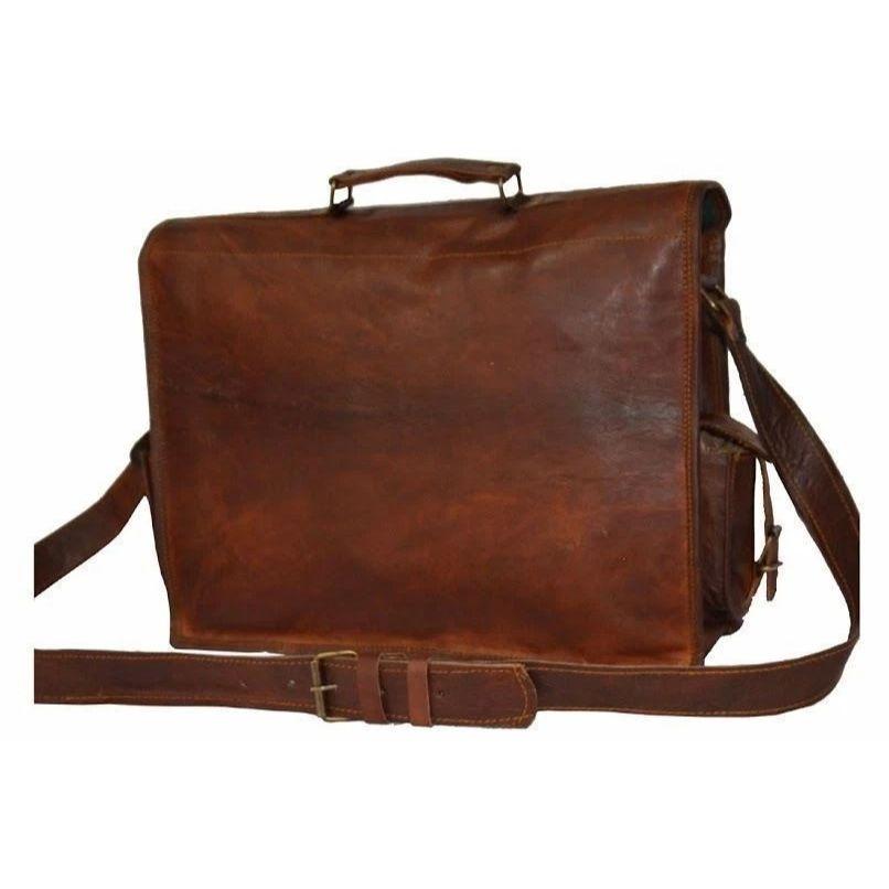 Herren Vintage Braun Leder Sling Messenger Schulter Laptop Tasche Aktentasche Umhängetasche