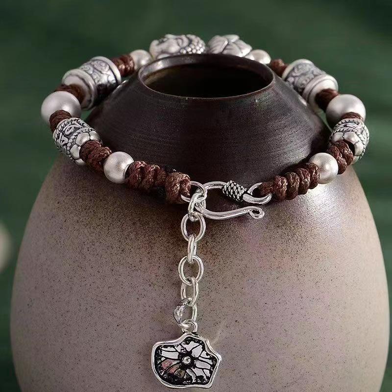 Handmade Double-Sided Buddha Bracelet: Versatile Retro Ethnic Style for Men & Women