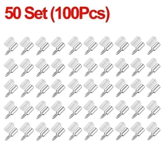 50pcs Self Tapping Screw Layer Plate Holder Wardrobe Septum Brackets Fixed Screws Shelf Support Pegs with Non-Slip Sleeves Wholesale