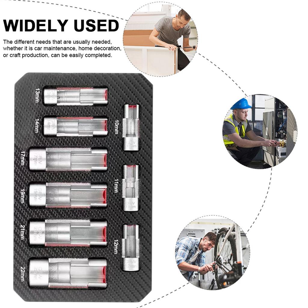 9Pcs Oil Pressure Sending Unit Removal Kit Oxygen Sensor Wrench Removal Tool Oxygen Sensor Removal Socket Tool for Vehicle