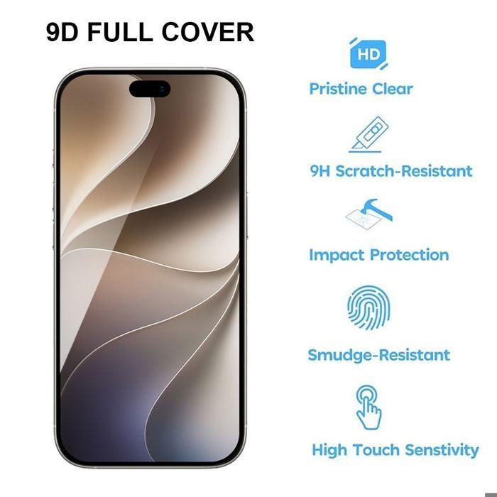 3x Full Tempered Glass for iPhone 18 Pro Max, Protection with Black Anti-Scratch Edge