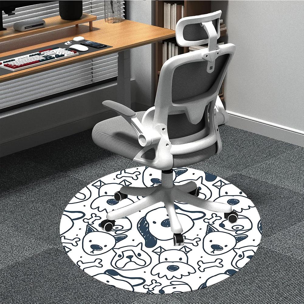 

1pc Doodle Dogs Office Round Area Rug, Indoor Mat Suitable ForOffice, Under Office Chairs Bedroom Living Room Home Decor, Room Decot229 80cm by 80cm