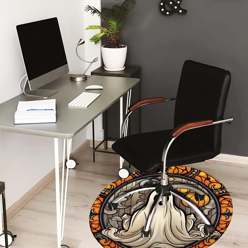 

1pc Office Carpet Chair Mats Halloween Ghost Stained Glass Perfect for Decorating Office Chairs, Living Rooms, Or Bedrooms.YDT037 80cm by 80cm