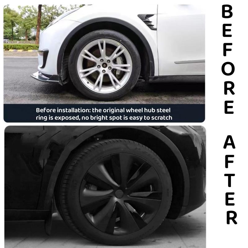 19Inch Wheel Hubcap for TESLA Model Y 2019-2024 4PCS Performance Replacement Hub Cap Automobile Wheel Full Rim Cover Accessories